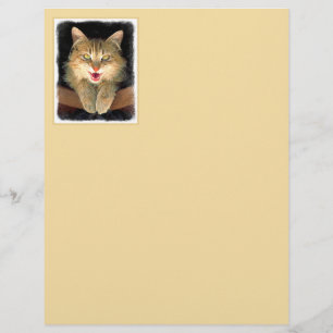 Lámina Pintura de gato loco - Arte de gato original lindo