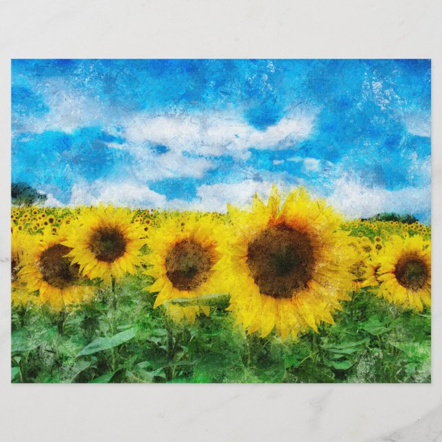 Lámina Pintura de girasoles (Anverso)