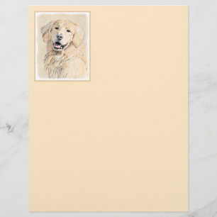 Lámina Pintura de Golden Retriever - Cute original Dog Ar