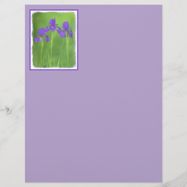 Lámina Pintura de iris morado - Arte de flores original (Anverso)