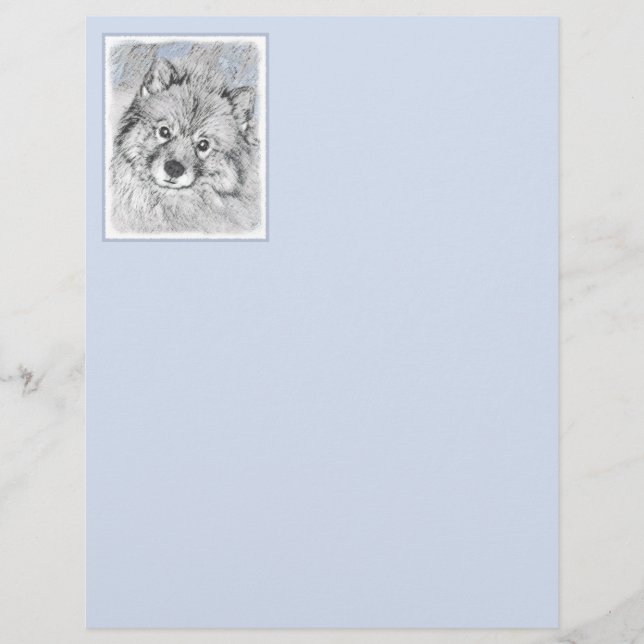 Lámina Pintura de Keeshond Beth - Arte de Perro Original. (Anverso)