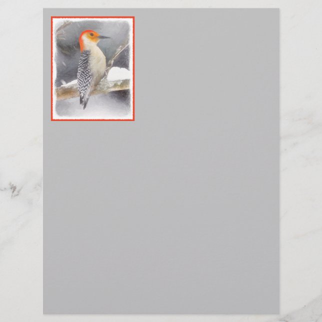 Lámina Pintura de pájaro de madera roja (Anverso)