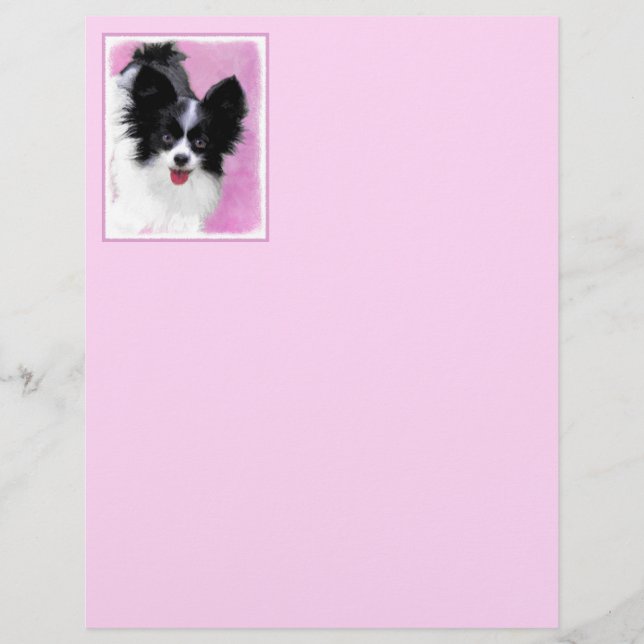 Lámina Pintura de Papillon (blanco y negro) - Arte de per (Anverso)