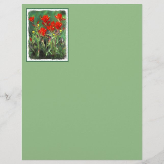 Lámina Pintura de pincel indio - Arte de flores original (Anverso)