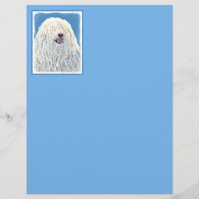 Lámina Pintura de puli - Arte de perro original lindo (Anverso)
