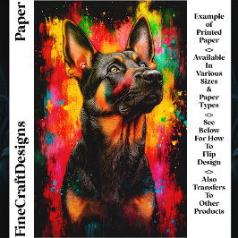 Lámina Pintura de salpicaduras de perro pastor alemán CT2