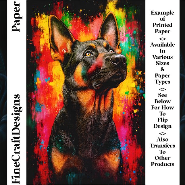Lámina Pintura de salpicaduras de perro pastor alemán CT2 (Subido por el creador)