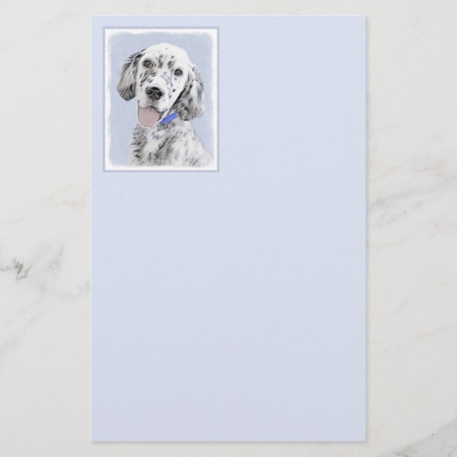 Lámina Pintura de Setter Inglés Blue Belton Arte de Perro (Anverso)