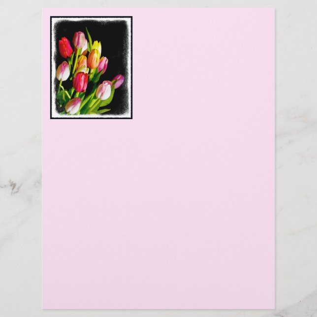 Lámina Pintura de tulipán - Arte de flores original (Anverso)