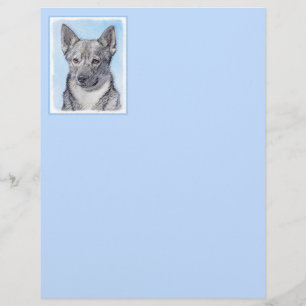 Lámina Pintura de Vallhund Sueca - Arte Perro Original Cu