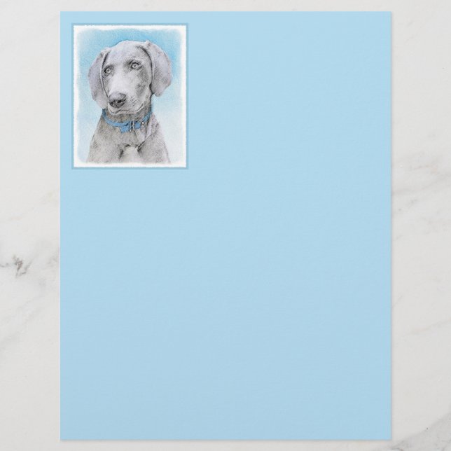 Lámina Pintura de Weimaraner - Arte de Perro Original. (Anverso)