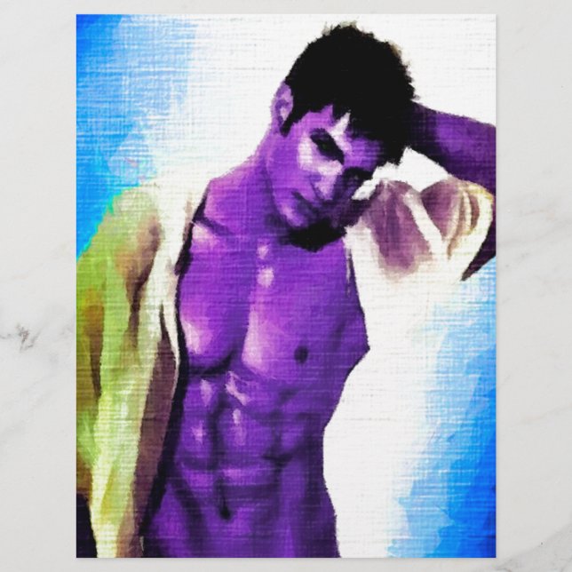 Lámina Pintura: Gente morada come (Anverso)