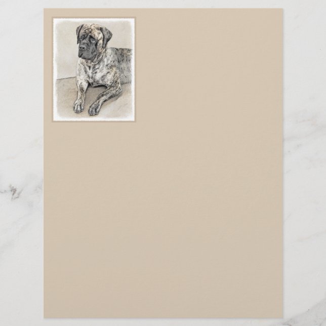 Lámina Pintura inglesa de castiff (Brindle) - Arte de per (Anverso)
