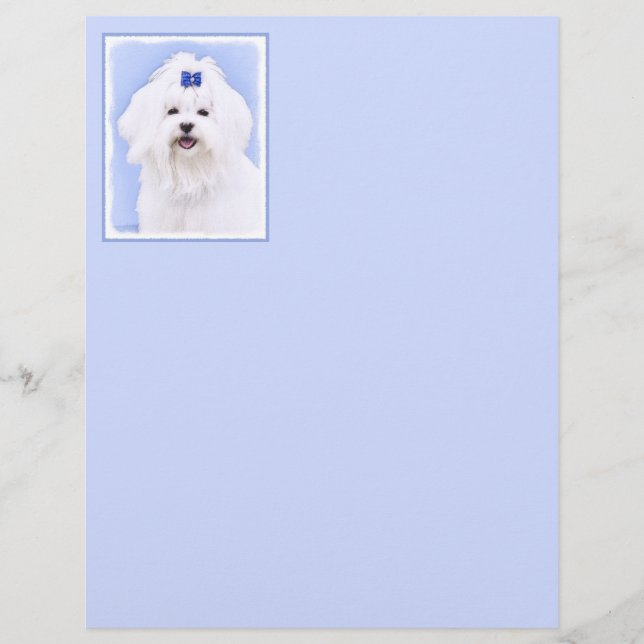 Lámina Pintura maltesa - Arte de perro original muy lindo (Anverso)