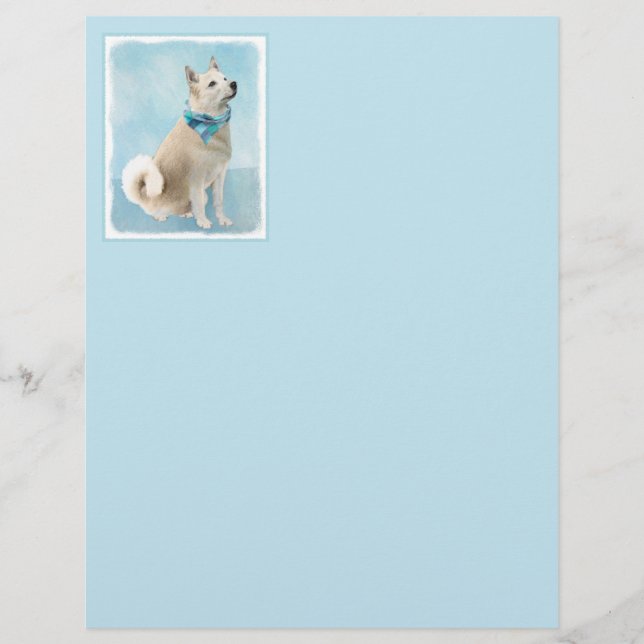 Lámina Pintura noruega de Buhund - Arte original de perro (Anverso)