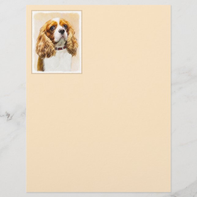 Lámina Pintura original de Cavalier King Charles Spaniel (Anverso)