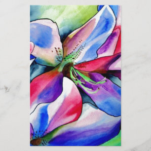 Lámina Pintura original en acuarela de flor de Azalea arc