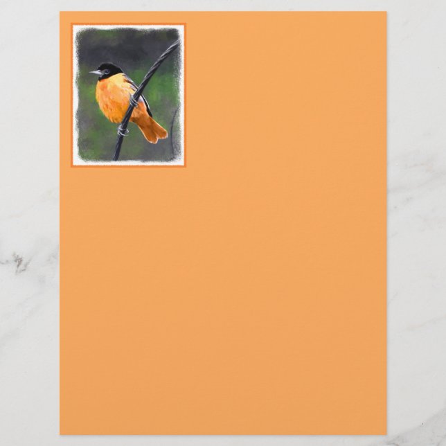 Lámina Pintura Oriole - Arte original de aves (Anverso)