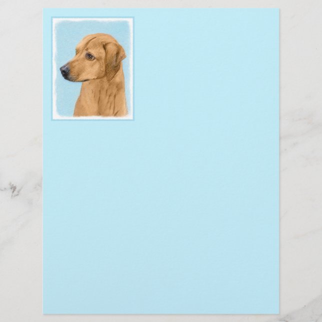 Lámina Pintura Ridgeback Rhodesiana - Arte Perro Original (Anverso)