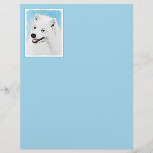 Lámina Pintura Samoyed - Arte Perro Original Cuto (Anverso)