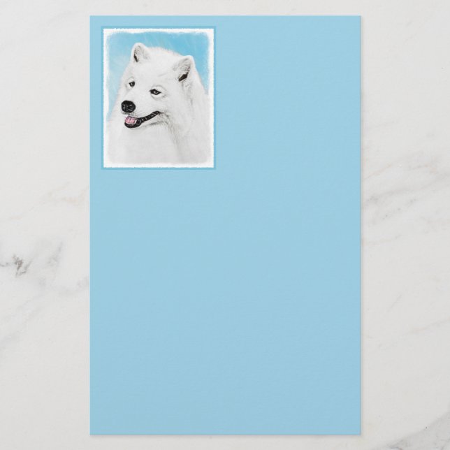 Lámina Pintura Samoyed - Arte Perro Original Cuto (Anverso)