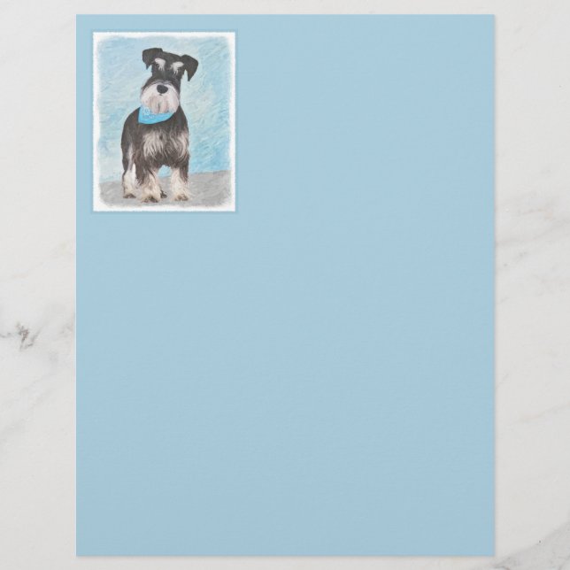 Lámina Pintura Schnauzer (en miniatura) - Perro original  (Anverso)