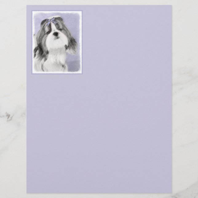 Lámina Pintura Shih Tzu - Arte Perro Original. (Anverso)