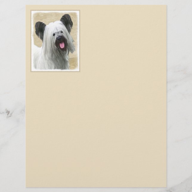 Lámina Pintura Skye Terrier - Arte Perro Original. (Anverso)