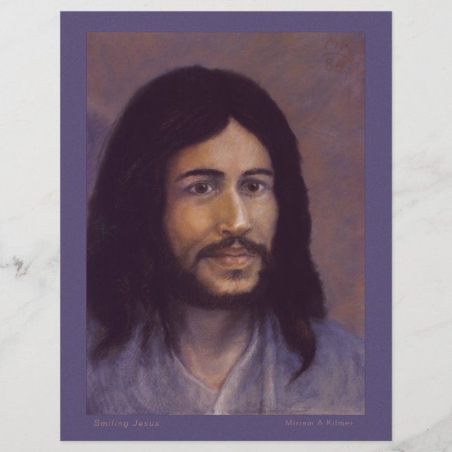 Lámina Pintura sonriente de Jesús Pastel por Miriam Kilme (Anverso)