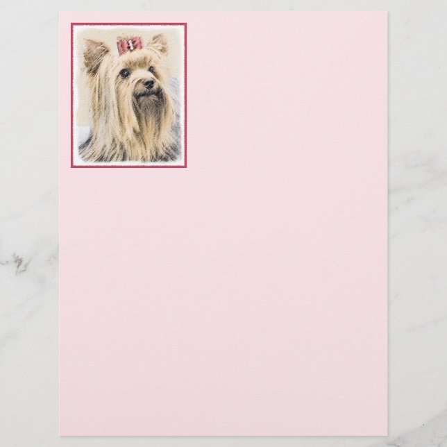 Lámina Pintura Terrier de Yorkshire - Arte Perro Original (Anverso)