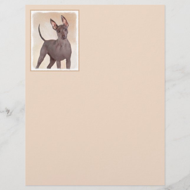 Lámina Pintura Xoloitzcuintli - Arte Perro Original Cuto (Anverso)
