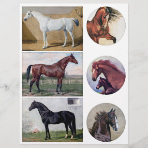 Lámina Pinturas de caballos de época (no IA) genuinas
