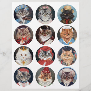 Lámina Pinturas de gatos antropomórficos de G.L. Barnes