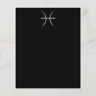 Lámina Piscis. Rótulo Astrológico Zodiaco. Negro