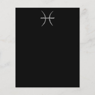 Lámina Piscis. Rótulo Astrológico Zodiaco. Negro