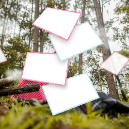 Lámina Pistas de caza de tesoros al aire libre en blanco,