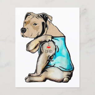 Lámina Pitbull Perro Me Encanta Papá Tatuaje Divertida Fa