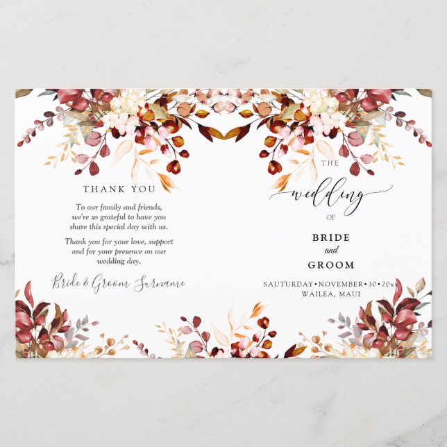 Lámina PixDezines Watercolor Rust Naranja Caída Eucalyptu (Anverso)