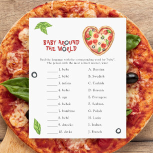 Lámina Pizza baby ducha - bebé en todo el mundo juego