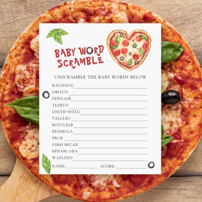Lámina Pizza ducha de bebé - Juego de estafa de palabras  (Subido por el creador)