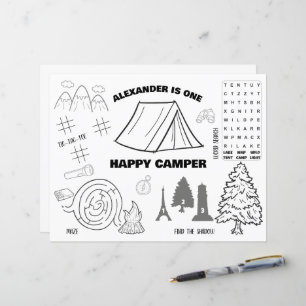 Lámina Placemat de Coloración de un Camper Feliz Personal