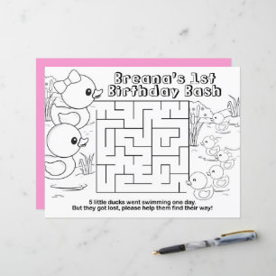 Lámina Placemáticas de actividad de laberinto de cumpleañ
