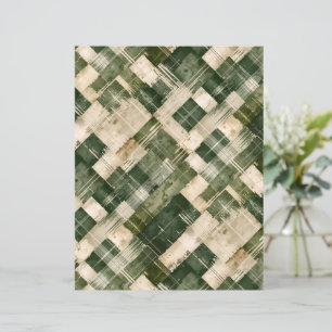 Lámina Plaid Grunge Verde y Beige