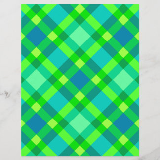 Lámina Plaid Moderno de Mediados de Siglo, Verde Jade & T