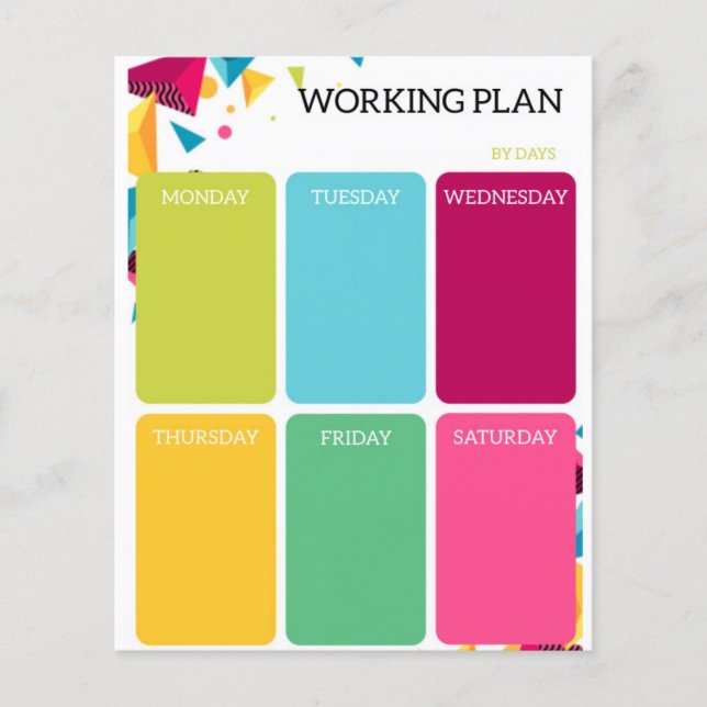 Lámina Plan de trabajo (Anverso)