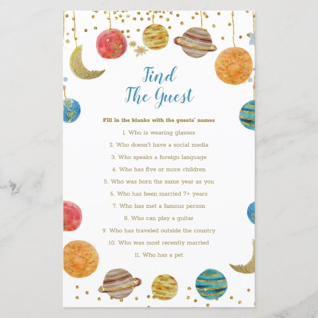 Lámina Planetas Espacio Ultraterrestre Baby Shower Encuen (Anverso)