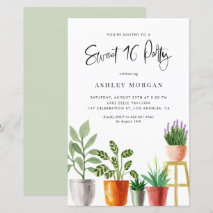 Lámina Plantas acuáticas potentadas dulce 16 invitaciones
