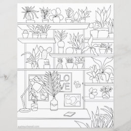 Lámina Plantas de flores decoración de colores ilustracio