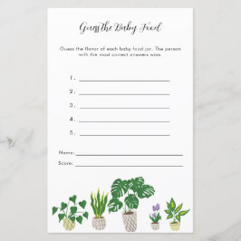 Lámina Plantas potentes Baby Shower adivina el juego de l