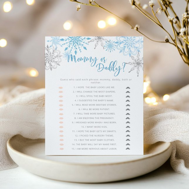 Lámina Plata azul Snowflakes mami o papi juego (Subido por el creador)